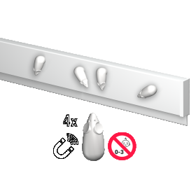 INFO MAGNETSCHIENE WEISS 200 CM (INKL. BEFESTIGUNGSTEILE UND SCHIENENENDEN) ARTI TEQ 1 - Cimaise Tableau