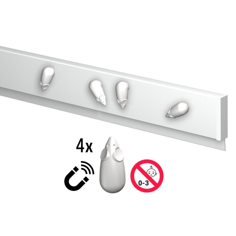 INFORMAZIONI SUL BINARIO MAGNETICO BIANCO DA 200 CM (INCLUSO MATERIALE DI MONTAGGIO E PUNTE DEL BINARIO) ARTI TEQ 1 - Cimaise Ta