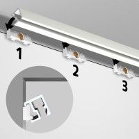 Cimaise contour rail + Clips (Options) ( A coller ou a visse ) - accrochage cimaise tableau artiteq ARTI TEQ 7 - Cimaise Tableau