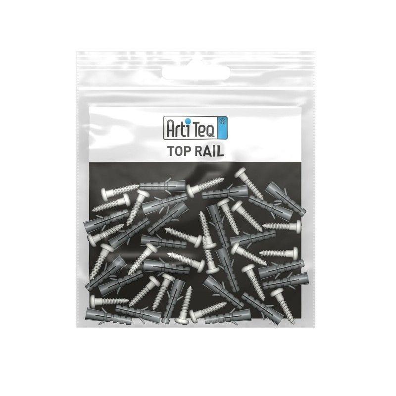 Juego de 16 tornillos + 16 tacos (PARA RIEL SUPERIOR) ARTI TEQ 1 - Cimaise Tableau 