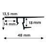 PANNELLO DECORATIVO PER CARTONGESSO SHADOWLINE (FISSAGGIO SU PIASTRA) BIANCO 13 MM 200 CM ARTI TEQ 5 - Cimaise Tableau 
