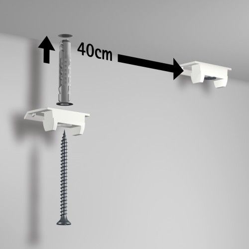 Pack clips de fixation pour cimaise Up Rail ( x 6) + Vis et Chevilles ARTI TEQ 2 - Cimaise Tableau