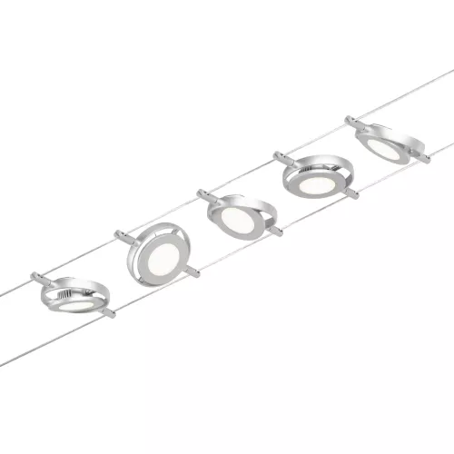 ,Sistema LED CorDuo en cables RoundMac Kit básico 5x200lm 5x4,5W 3000K 230/12V Cromo mate,,,