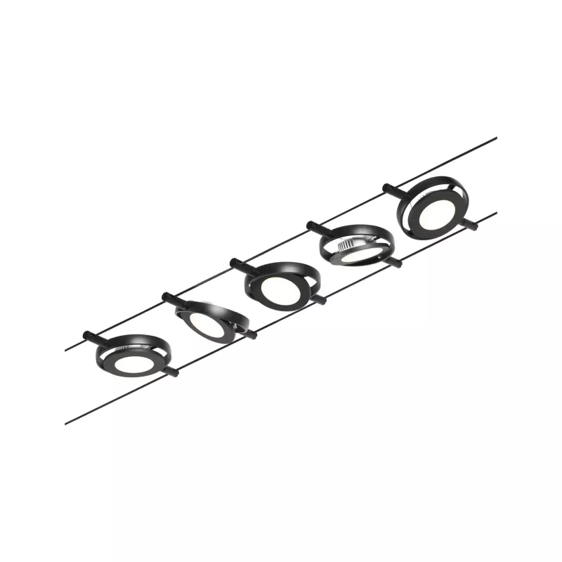 ,CorDuo LED System on Cables RoundMac Basic Kit 5x200lm 5x4.5W 3000K 230/12V Matte Black,,, - système d'accrochage et décoration