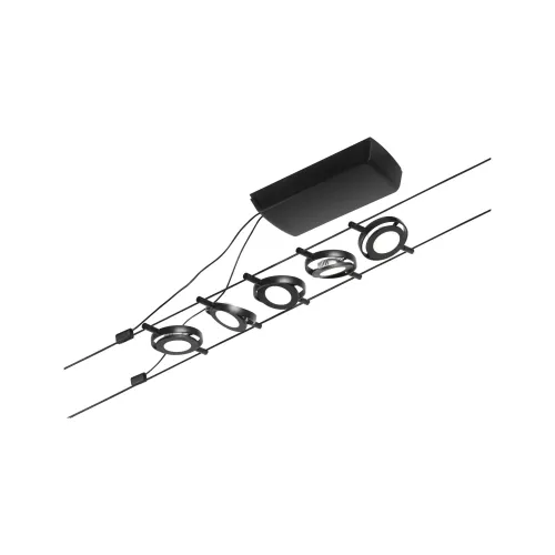 CorDuo LED System an Kabeln RoundMac Basic Kit 5x200lm 5x4,5W 3000K 230/12V Mattschwarz,,, PAULMANN 22 - Cimaise Tableau 
