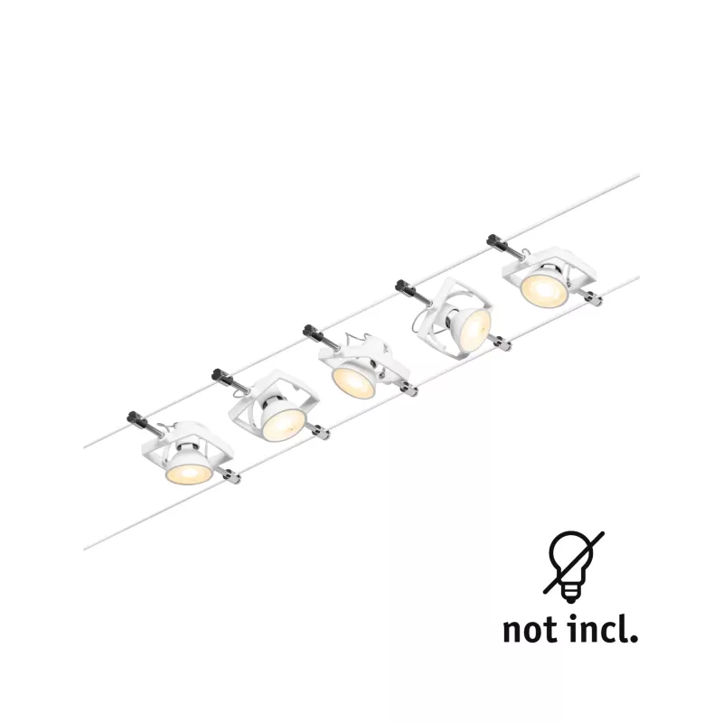 ,Sistema CorDuo sobre Cables Mac II Kit Básico GU5,,3 máx. 5x10W 230/12V Blanco Esmerilado,,, - système d'accrochage et décoration