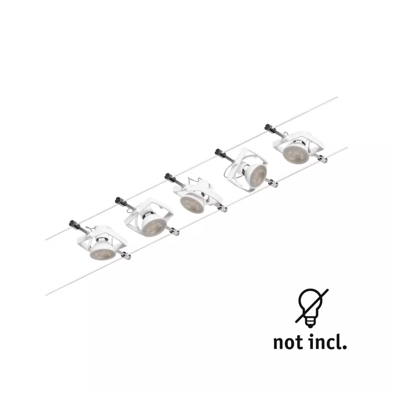 ,CorDuo Système sur câbles Mac II Kit de base GU5,,3 max. 5x10W 230/12V Blanc dépoli,,, PAULMANN 23 - Cimaise Tableau 
