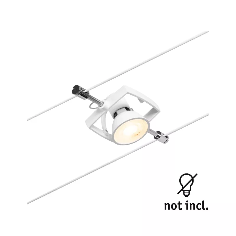 CorDuo Mac II Kabelsystem Einzelsteckdose GU5, 3 max. 10W 12V Mattweiß - système d'accrochage et décoration