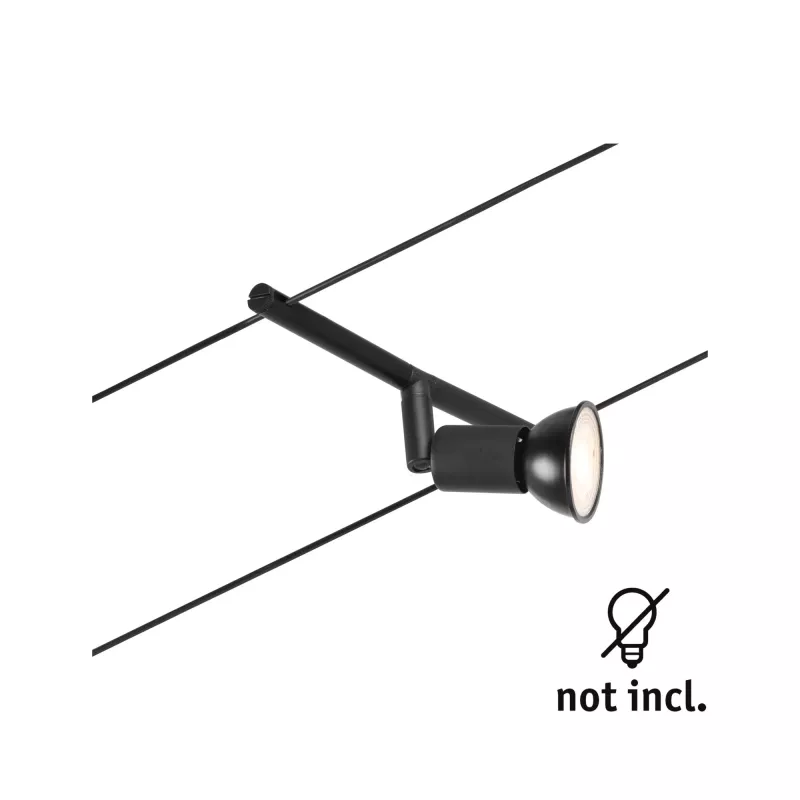 ,CorDuo Système sur câbles Salt Spot individuel GU5,,3 max. 10W 12V Noir mat,,, PAULMANN 16 - Cimaise Tableau 