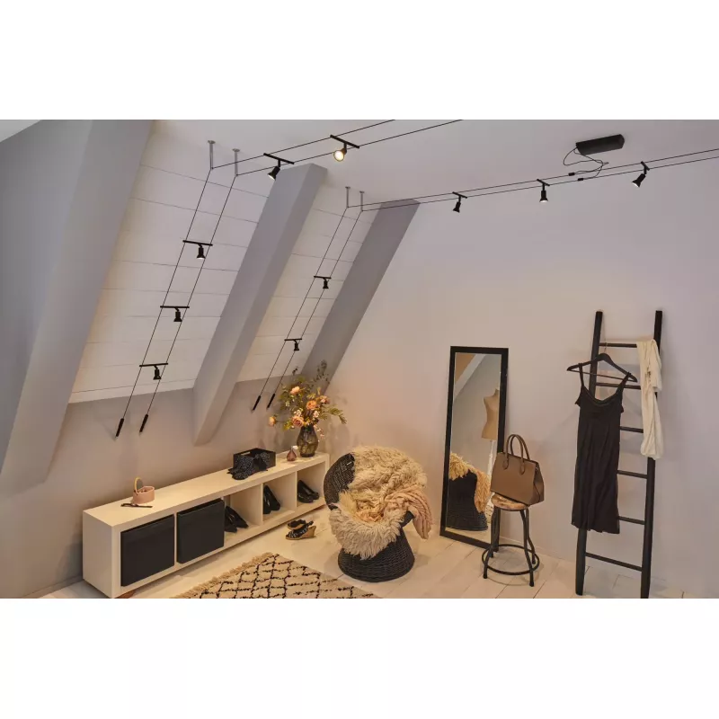 ,CorDuo Système sur câbles Salt Spot individuel GU5,,3 max. 10W 12V Noir mat,,, PAULMANN 20 - Cimaise Tableau 