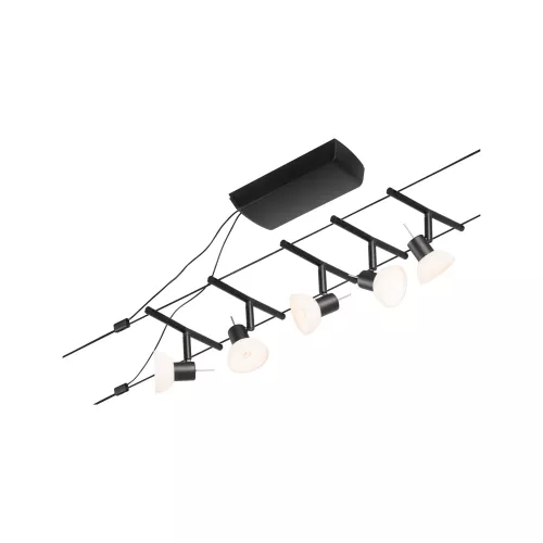 Kit básico CorDuo Sheela GU5 con cables, 3 máx. 5x10W 230/12V Negro mate