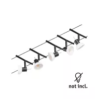 CorDuo Sheela GU5 Basis-Kit mit Kabeln, 3 max. 5x10W 230/12V Mattschwarz - système d'accrochage et décoration - détail 3