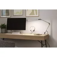 Lámpara de escritorio LED con regulador de intensidad de 3 pasos, barra flexible, interruptor blanco, 700 lm, 9,5 W, color plata - système d'accrochage et décoration - détail 9
