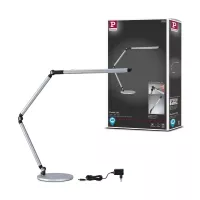 Lámpara de escritorio LED con regulador de intensidad de 3 pasos, barra flexible, interruptor blanco, 700 lm, 9,5 W, color plata - système d'accrochage et décoration - détail 10