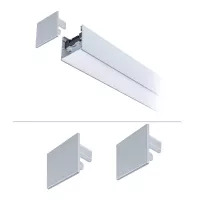 Linion Zubehör Endkappen-Set, 2er-Pack, mattes Chrom-Kunststoffmaterial - système d'accrochage et décoration - détail 2
