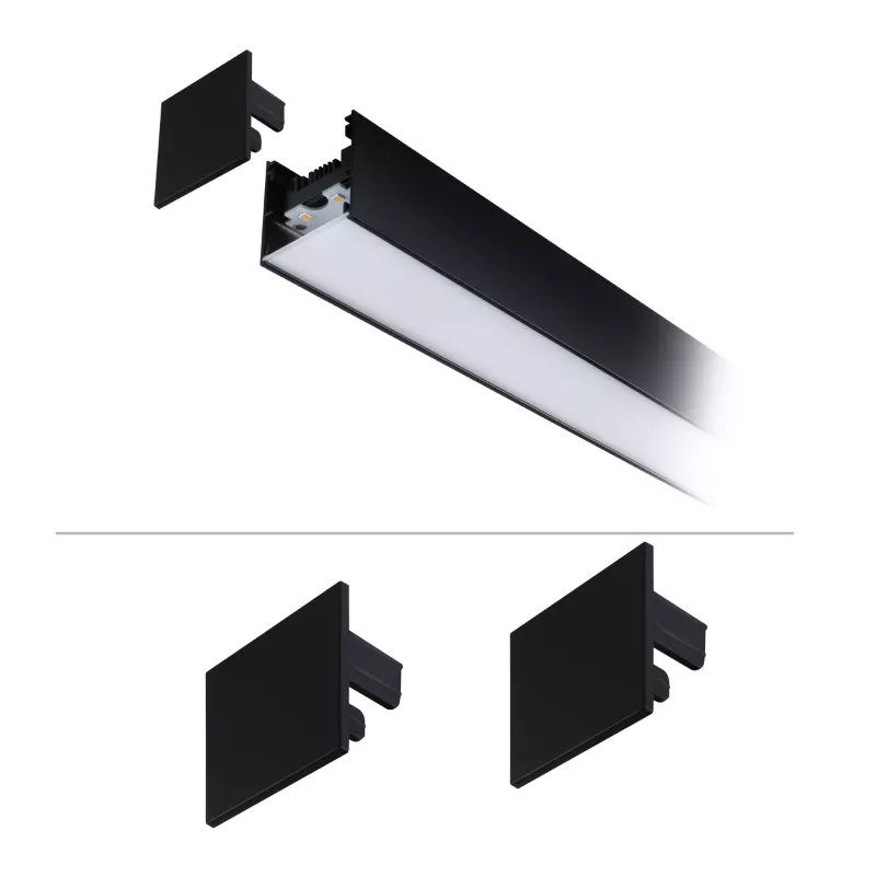 Linion Zubehör Endkappen-Set, 2er-Pack, mattschwarzes Kunststoffmaterial PAULMANN 5 - Cimaise Tableau 