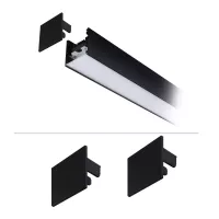 Linion Zubehör Endkappen-Set, 2er-Pack, mattschwarzes Kunststoffmaterial - système d'accrochage et décoration - détail 2