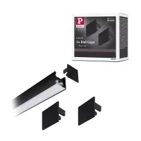 Kit de 2 tapas de extremo para accesorios Linion, material plástico negro mate. - système d'accrochage et décoration - détail 3