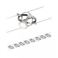 Cardan-Kabelsystem, GU5-Sockel, 3 x 8 x 10 W dimmbare 230/12 V, matt verchromt - système d'accrochage et décoration - détail 6