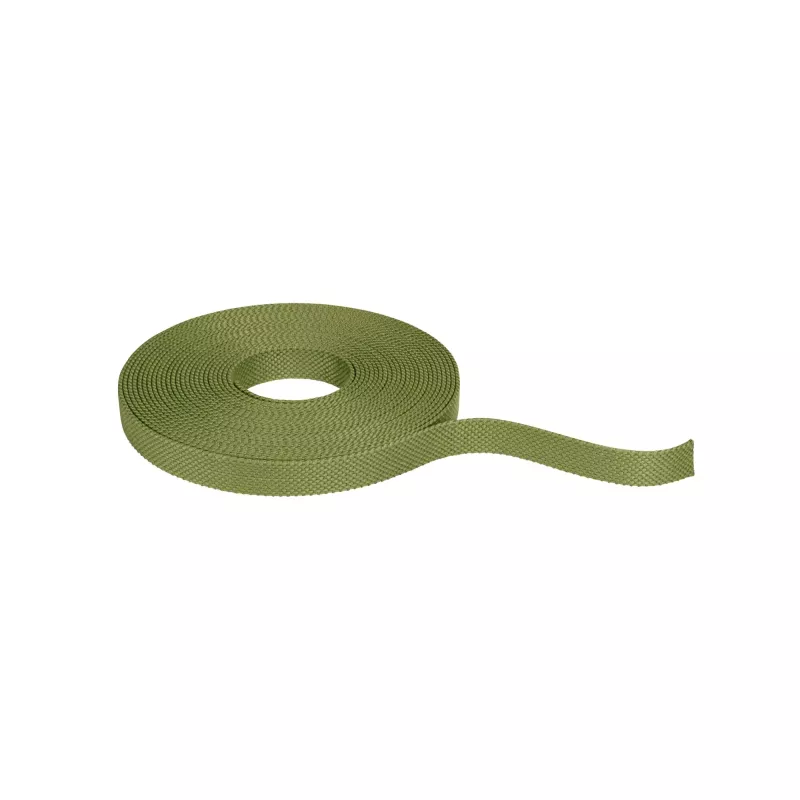 Cinta textil ULine de 10 m, color verde cobre, de dacrón. - système d'accrochage et décoration