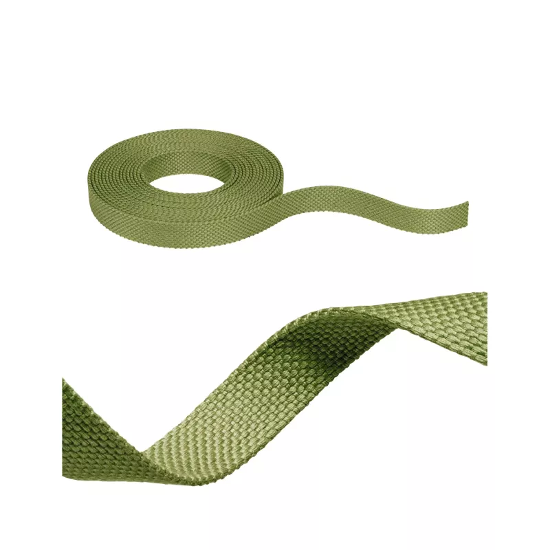 Cinta textil ULine de 5 m, color verde cobre, de dacrón.
