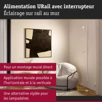 URail-Netzkabel mit Schalter, 2,4 m, max. 1000 W, weißes Signal - système d'accrochage et décoration - détail 4