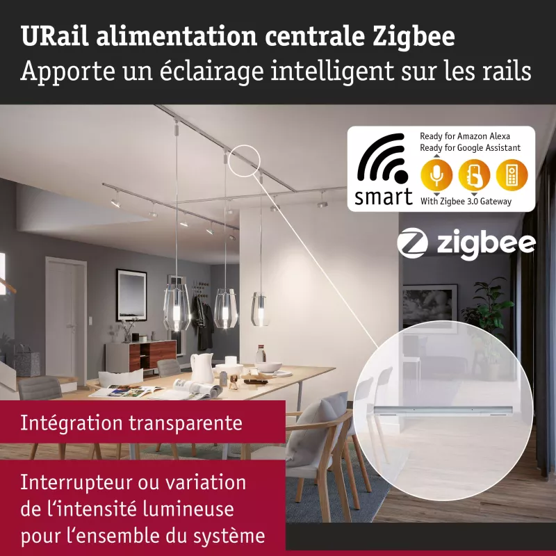 URail Alimentation électrique Zigbee 3.0 Alimentation centrale 304x21mm max. 100W