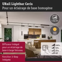 ,URail Lightbar 3-Step-Dim Ceris 800lm 9,,5W 3000K gradable 230V, - système d'accrochage et décoration - détail 3