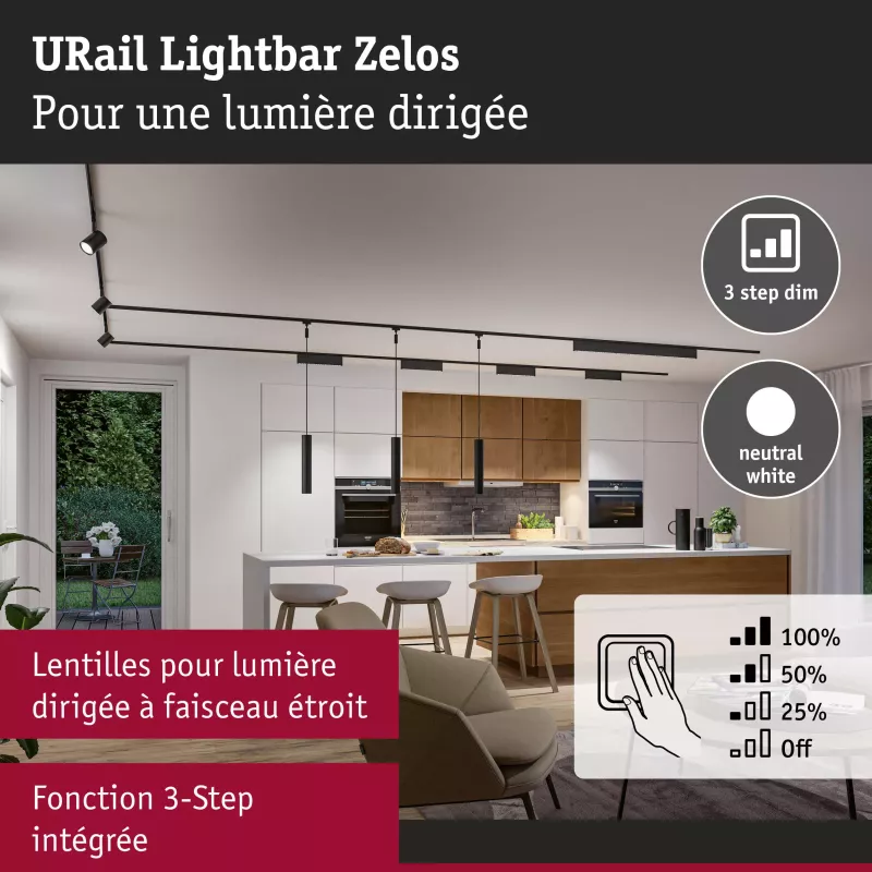 URail Lightbar 3-Step-Dim Zelos 1100lm 10W 4000K dimmable 230V