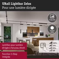 URail Lightbar 3-Step-Dim Zelos 1100lm 10W 4000K gradable 230V - système d'accrochage et décoration - détail 3