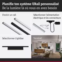 URail Lightbar 3-stufig dimmbar Zelos 1100lm 10W 4000K 230V - système d'accrochage et décoration - détail 5