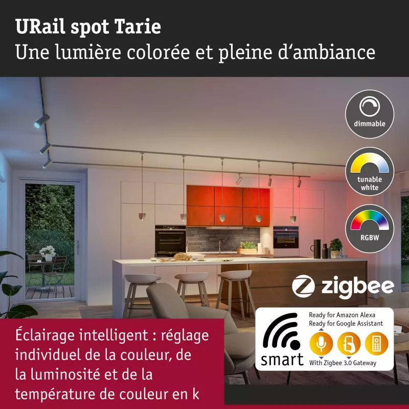 ,URail Spot Smart Home Zigbee 3.0 Tarie RGBW 230lm 4,,5W RGBW+ gradable 230V,
