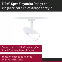 URail Track spotlight 3-Step-Dim Alejandro 800lm 10W 4000K dimmable 230V Signal white - système d'accrochage et décoration - détail 7