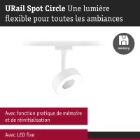 URail Spot sur rail 3-Step-Dim Circle 280lm 5W 3000K gradable 230V Blanc signal - système d'accrochage et décoration - détail 7