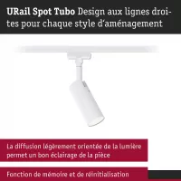 URail Spot sur rail 3-Step-Dim Tubo Spot individuel 150lm 4W 3000K gradable 230V Blanc signal - système d'accrochage et décoration - détail 7