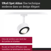URail Spot sur rail Aldan Spot individuel 470lm 8W 4000K gradable 230V Blanc signal - système d'accrochage et décoration - détail 8