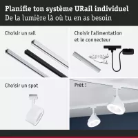 URail Gleisstrahler Arena Einzelstrahler 850 lm 15 W 2700 K dimmbar 230 V Signal weiß - système d'accrochage et décoration - détail 8