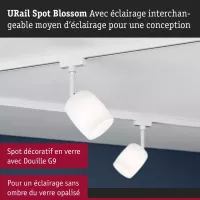 URail Spot sur rail Blossom G9 max. 10W gradable 230V Blanc signal - système d'accrochage et décoration - détail 4