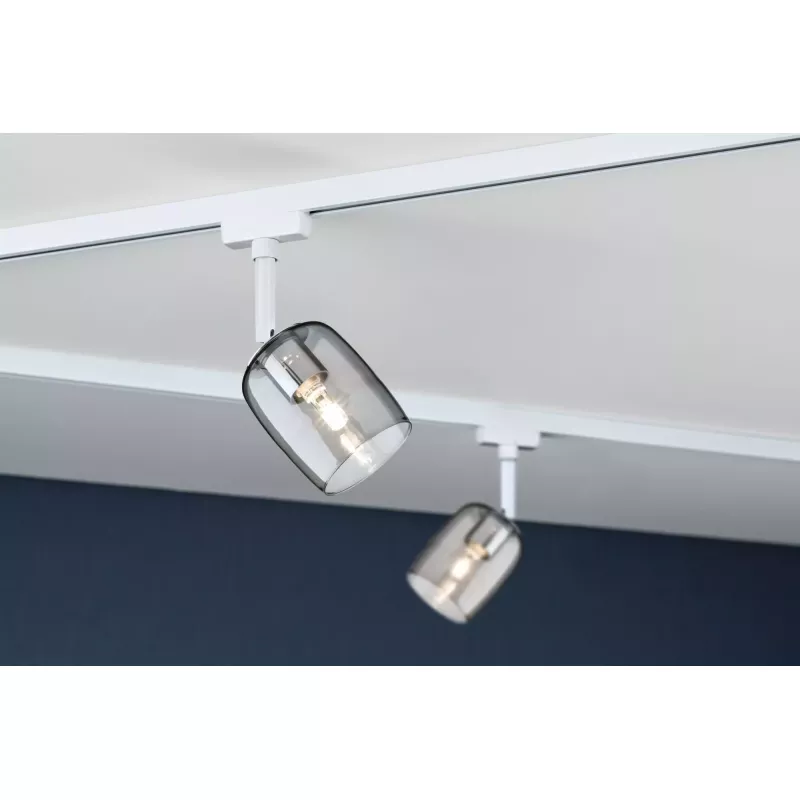 ,URail Spot sur rail Blossom G9 max. 10W gradable 230V Blanc signal,, Verre,