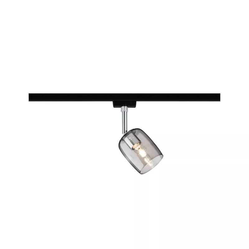 Foco individual URail Spot para riel Blossom G9, máx. 10 W, regulable, 230 V, negro mate, cristal.