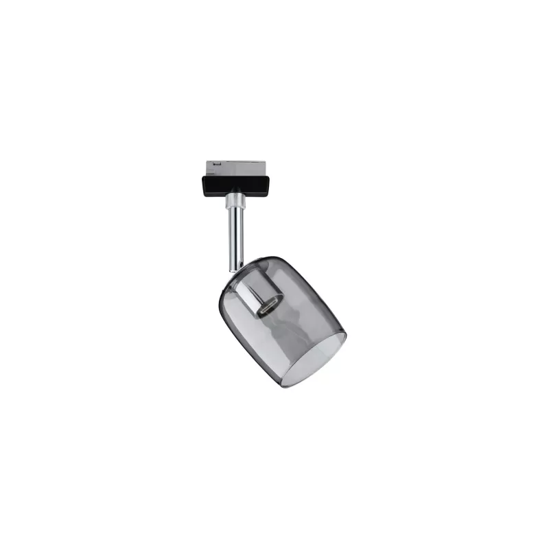 Foco individual URail Spot para riel Blossom G9, máx. 10 W, regulable, 230 V, negro mate, cristal.