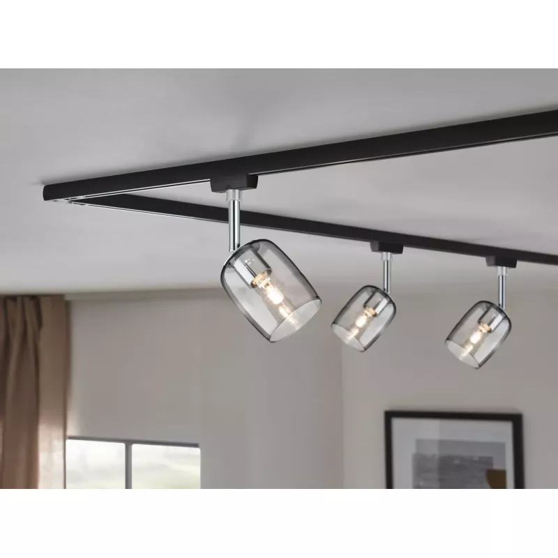 ,URail Spot sur rail Blossom Spot individuel G9 max. 10W gradable 230V Noir mat,, Verre,
