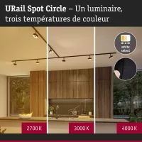 URail Track spotlight Circle 160lm 5W 2700 - 4000K dimmable 230V - système d'accrochage et décoration - détail 6
