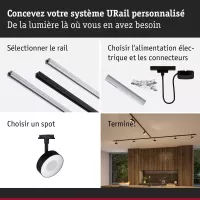URail Track spotlight Circle 160lm 5W 2700 - 4000K dimmable 230V - système d'accrochage et décoration - détail 8