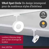 Foco circular para riel URail, 180 lm, 5 W, 3000 K, regulable, 230 V, color blanco señal. - système d'accrochage et décoration - détail 6