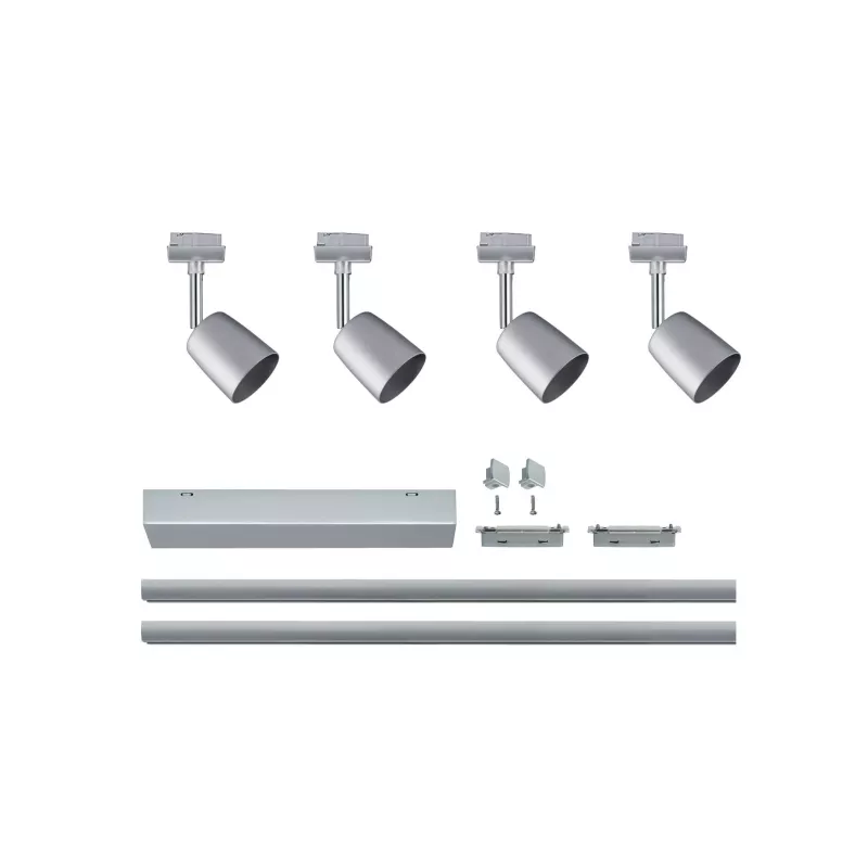 ,URail Spot sur rail Cover Kit de base GU10 max. 4x10W gradable 230V Chrome mat,,,
