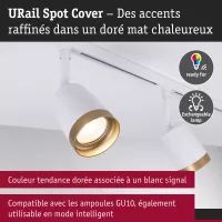 URail Spot auf Gleis, individueller GU10-Scheinwerfer, max. 10 W, 230 V, Signalweiß, Gold - système d'accrochage et décoration - détail 6