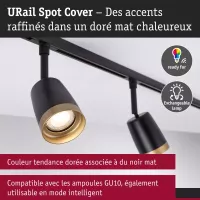 ,URail Spot sur rail Cover Spot individuel GU10 max. 10W 230V Noir mat,, Doré, - système d'accrochage et décoration - détail 6