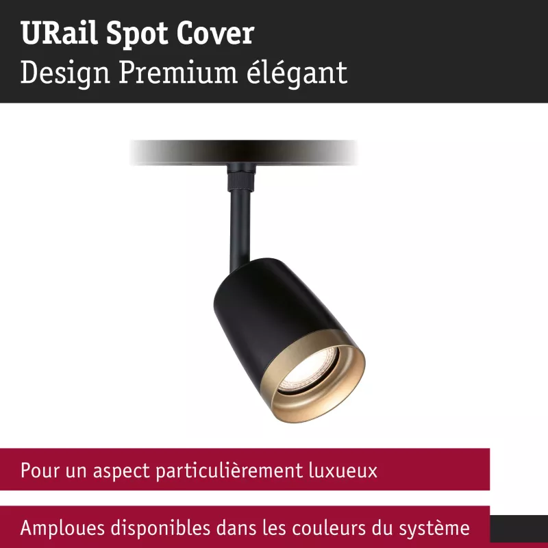 ,URail Spot sur rail Cover Spot individuel GU10 max. 10W 230V Noir mat,, Doré, PAULMANN 19 - Cimaise Tableau 
