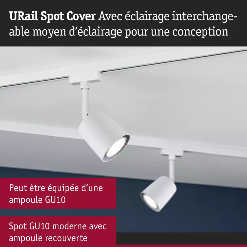 URail Track spot Cover Individual spot GU10 max. 10W dimmable 230V Signal white